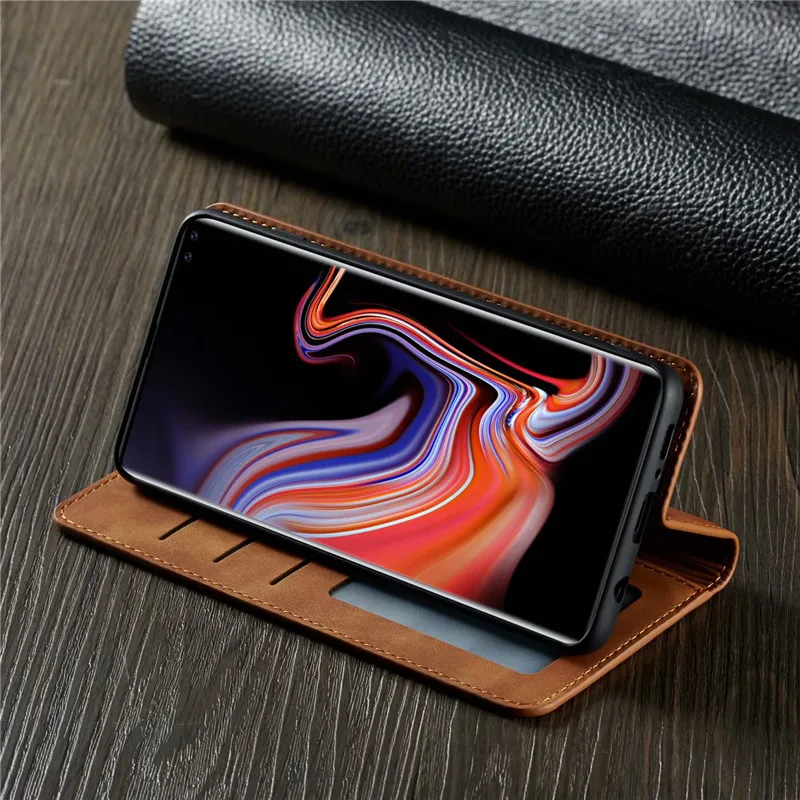 Кожаный чехол-книжка с отделениями для карт Samsung Galaxy S10 5G S8 S9 Plus S10E A750 A6 A7 A8 2018 |
