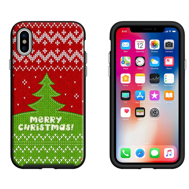 Рождественский Счастливый Логотип для Samsung s8 s9plus S6 S7 Edge черный мягкий силиконовый