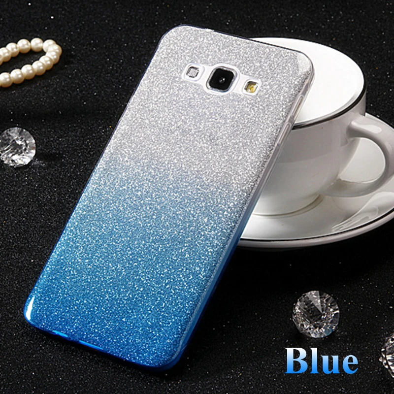 Blue Стразами Цвет блеск Чехол для samsung galaxy J2 J4 J6 A6 A8 S8 S9 плюс S7 S6 край S5 A3 A5 Мягкий силиконовый чехол - Цвет: Blue