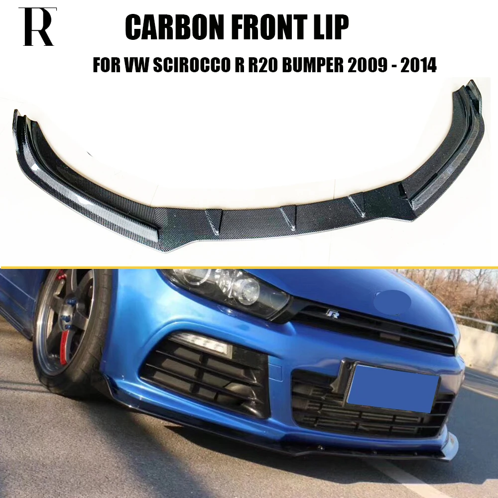 Спойлер для переднего бампера из настоящего углеродного волокна Volkswagon Scirocco R R20