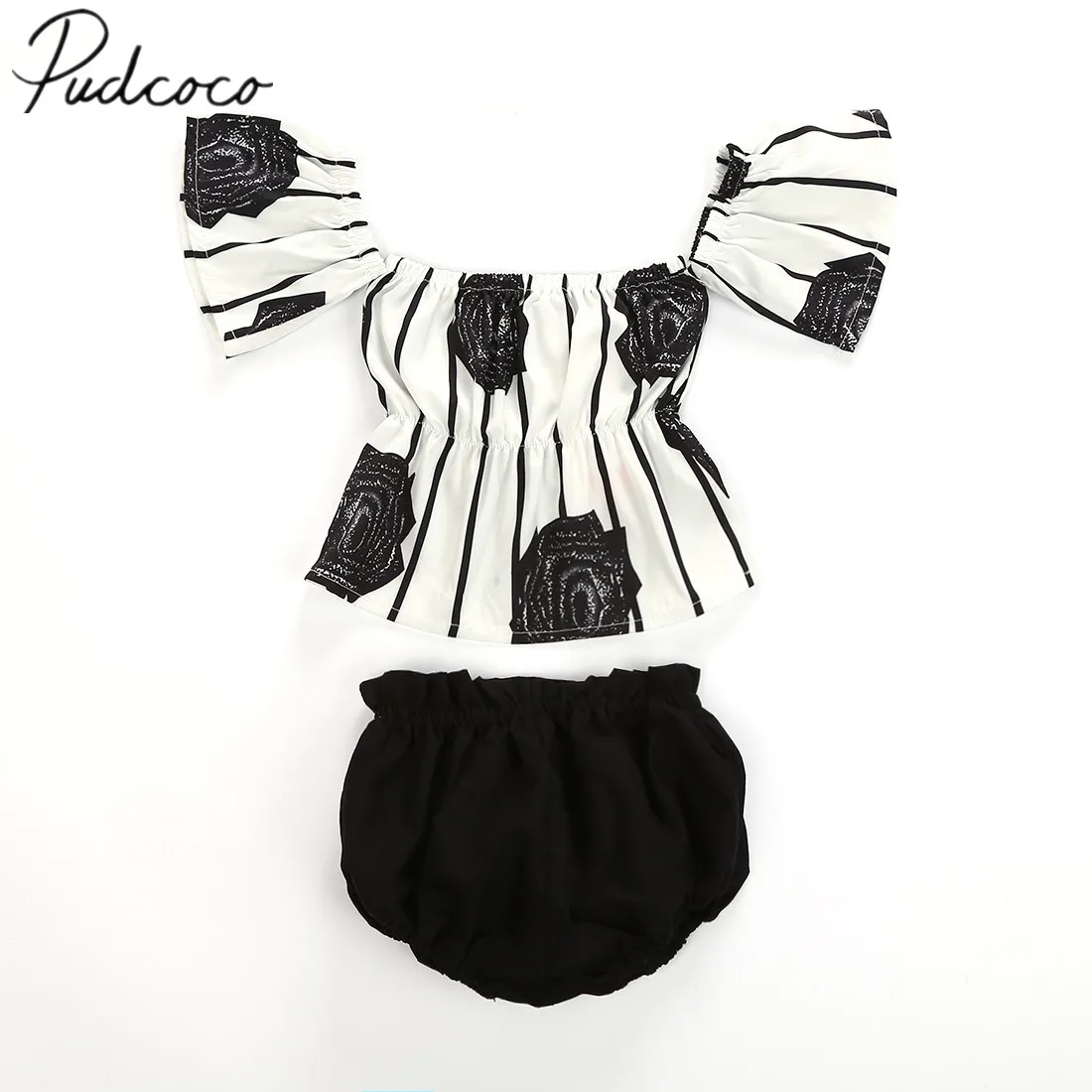 2 шт./комплект полосатые топы с открытыми плечами и брюки|newborn baby girl|baby girlbaby girl brand |