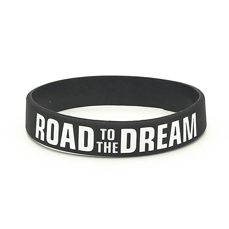 1 шт., браслеты из силиконового каучука с надписью «Road to the Dream» и надписью «Road to the Dream», резиновый браслет Wrstband, подарки SH307