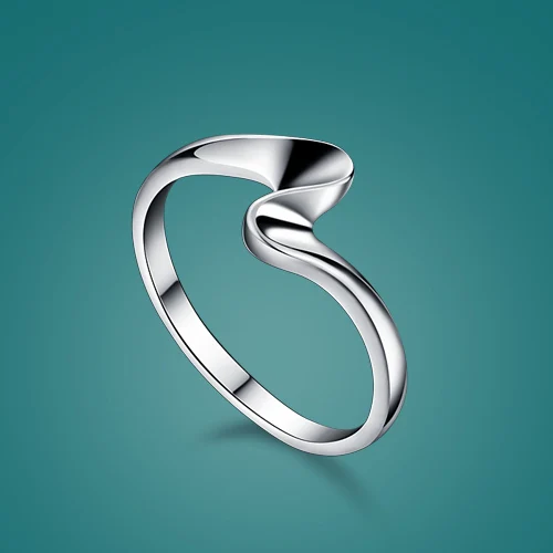 Женское кольцо из серебра 925 пробы серебряное для женщин однотонный дизайн новый