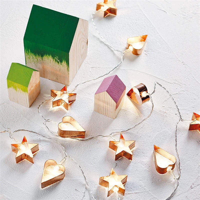 1 5 м 10 светодиодных гирлянд любовь лампочка Звезда Рождественское украшение