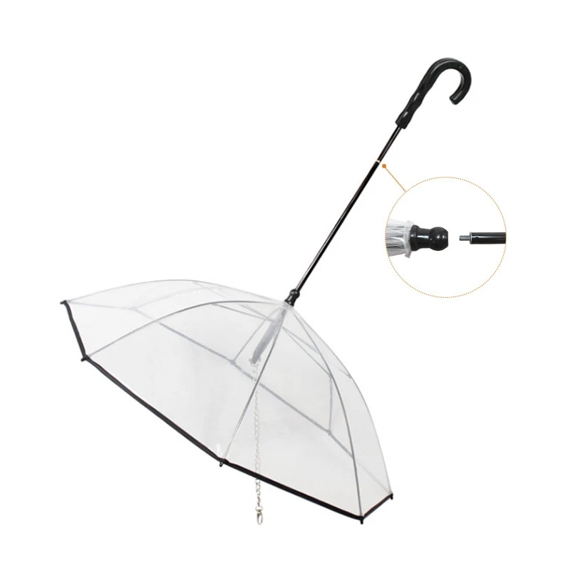 Creative Pet Dog Umbrella Outdoor Adjustable Transparent with Handle Leash Rainy Day Traction Rope Walking Supplies | Дом и сад