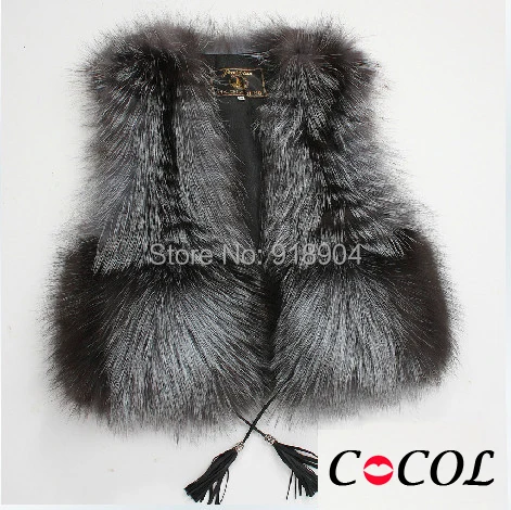 Новинка женский роскошный жилет из натурального Лисьего меха роскошное пальто
