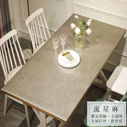 linen grey Коврики для стола ПВХ мягкая стеклянная Скатерть ПВХ скатерть 1 мм - Цвет: linen grey