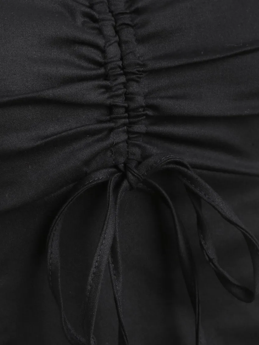 3XL 4XL размера плюс женская одежда летнее женское винтажное Черное Красное Платье на шнуровке с рюшами Готическая Туника Платья для рокабилли