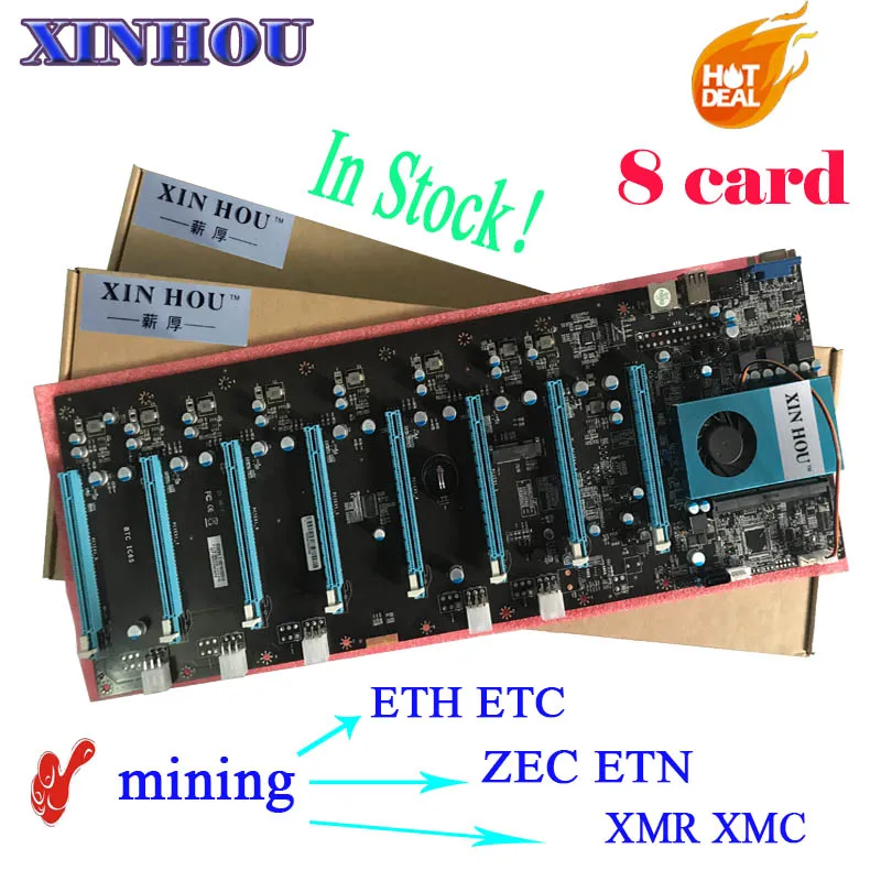 Материнская плата для майнинга BTC IC6S 8 слотов видеокарт PCI Express 16x ETH miner и т. д. ZEC ETN XMR