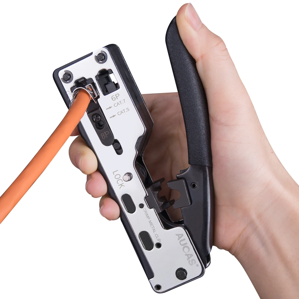 Обжимной инструмент AUCAS RJ45 многофункциональный зажим для кабеля Cat7 Cat6a 8p8c|Сетевые