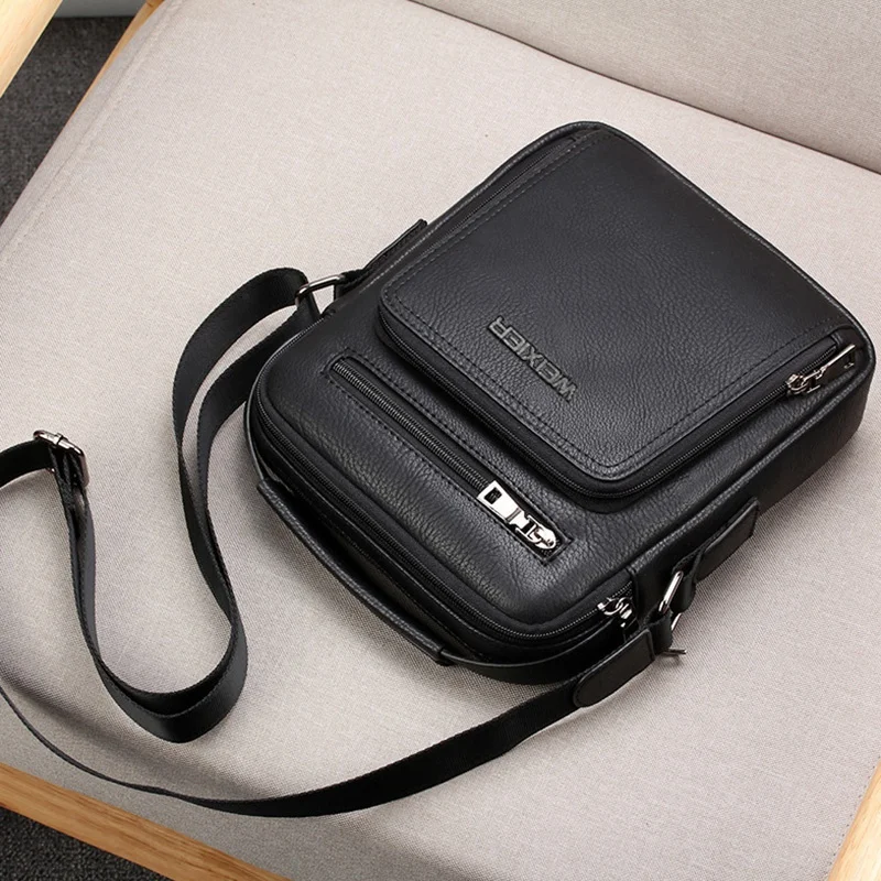 NEW-WEIXIER Casual Men Crossbody Bags Pu Leather Messenger Bag Designer Handbag Top Male Shoulder |