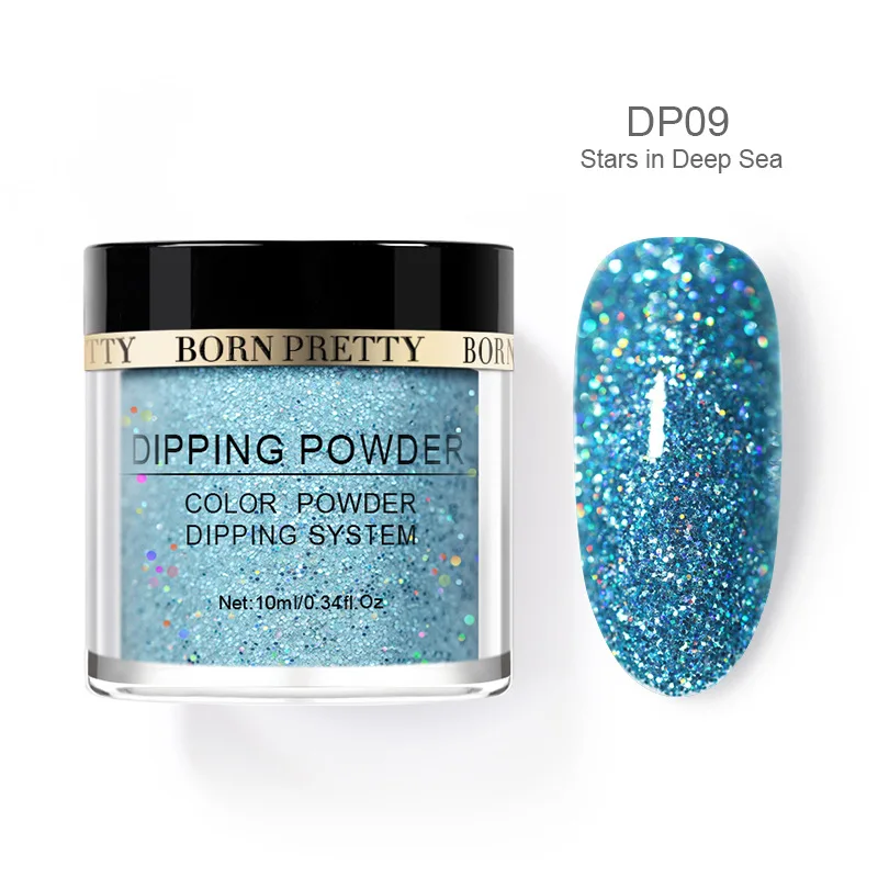 BP-DP09 Born pretty, голографическая погружение порошки для ногтей градиент окунания блеск украшения длительным, чем УФ гель натуральный сухой без лампы лечения - Цвет: BP-DP09