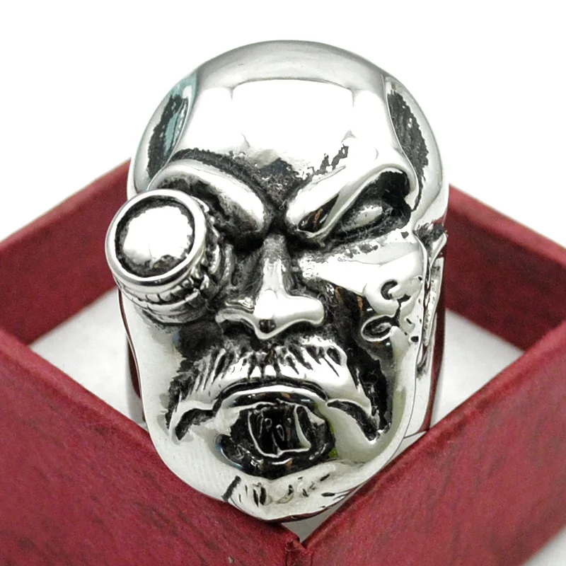 ATGO крутое жесткое панк байкерское кольцо для мужчин из полированной нержавеющей