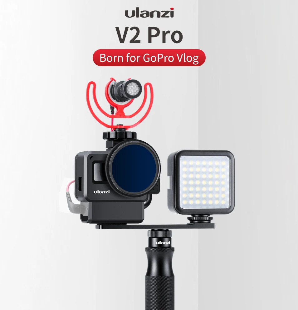 Ulanzi V2 Pro V3 Pro Gopro Vlog чехол-клетка с 52 мм фильтром для микрофона адаптер бленда для объектива чехол для Gopro 7 6 5
