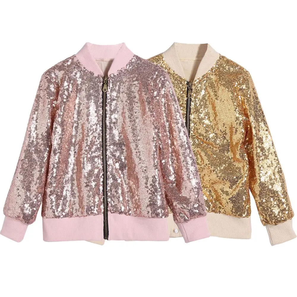 Детская джазовая куртка с блестками для девочек повседневная одежда в стиле
