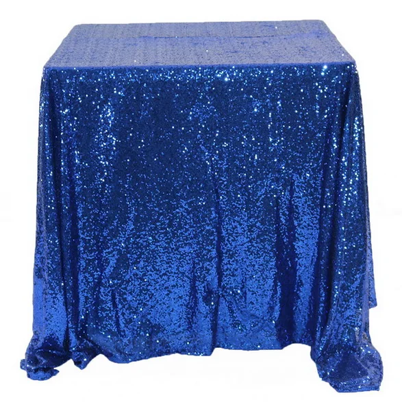 Royal BLue 1 шт. Блестящий Золотой квадратный свадебный стол, тканевый чехол 150 см/220 см/240 см для украшения праздника, отеля, банкета - Цвет: Royal BLue