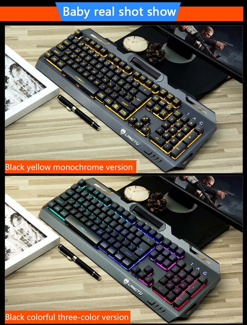 K006 игровая клавиатура 104 ключ Esports игра RGB Проводная Подсветка Механическая сенсорная игровая клавиатура для настольного компьютера ноутбука