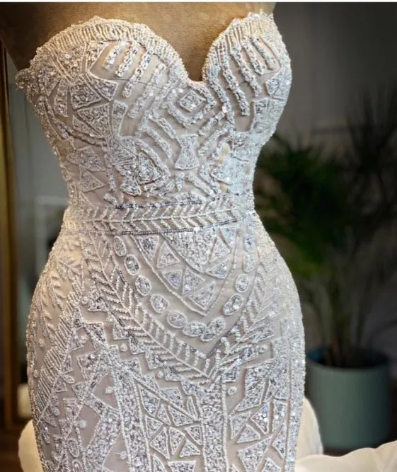 Casamento 2019 сверкают Свадебные платья Русалочки пышным низом с оборками милое