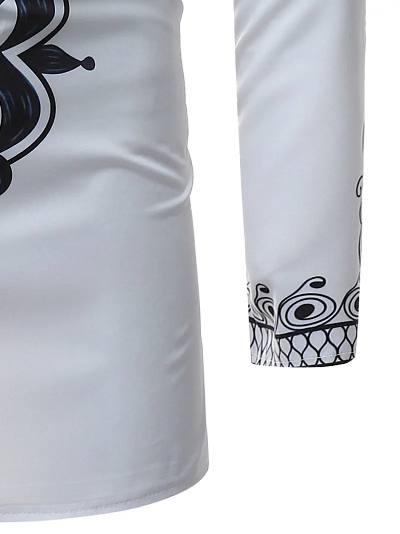 Мужская белая рубашка Дашики с Африканским принтом новинка 2018 брендовые