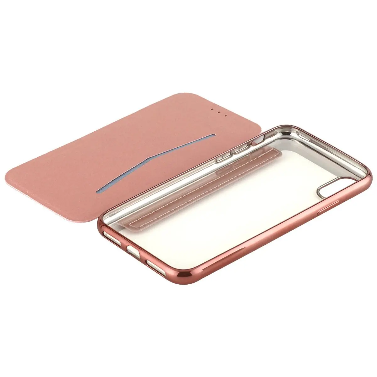 Для iPhone X Case тонкий из искусственной кожи чехол-книжка футляр со слотом для карты
