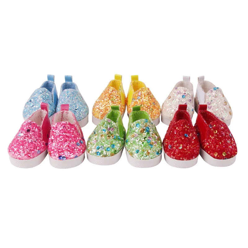 doll shoes 1/6 and 14 inches baby Shiny flash 5.5cm beautiful yellow blue red accessories | Игрушки и хобби