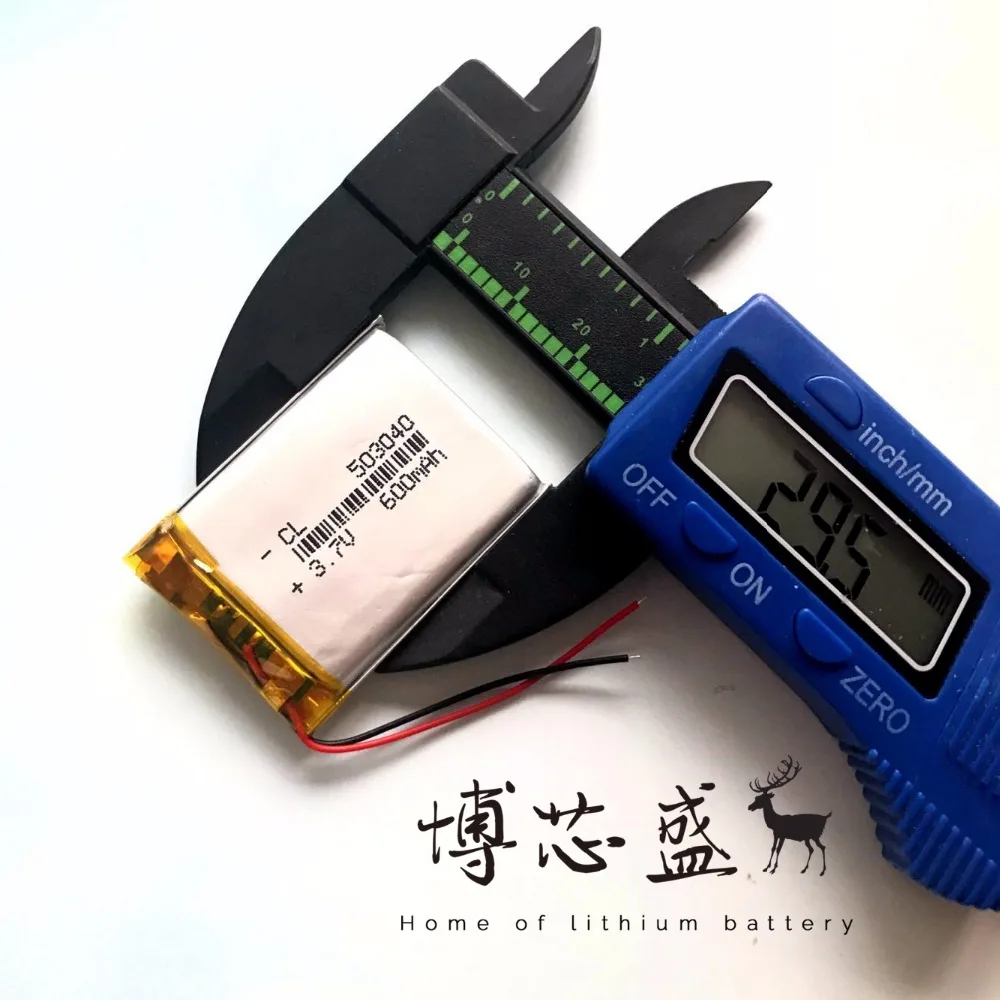 Полимерная батарея 600mah 3 7 V 503040 умный дом MP3 колонки литий-ионная для dvr gps mp3 mp4