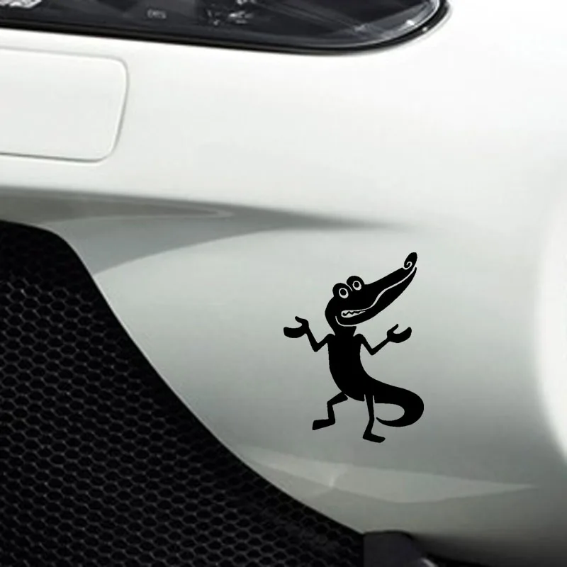 

YJZT 11.1CM*15.1CM Cool Crocodile Cartoon Minimalist Cute Artistic Vinyl Decal Art Car Sticker Black/Silver C19-1151