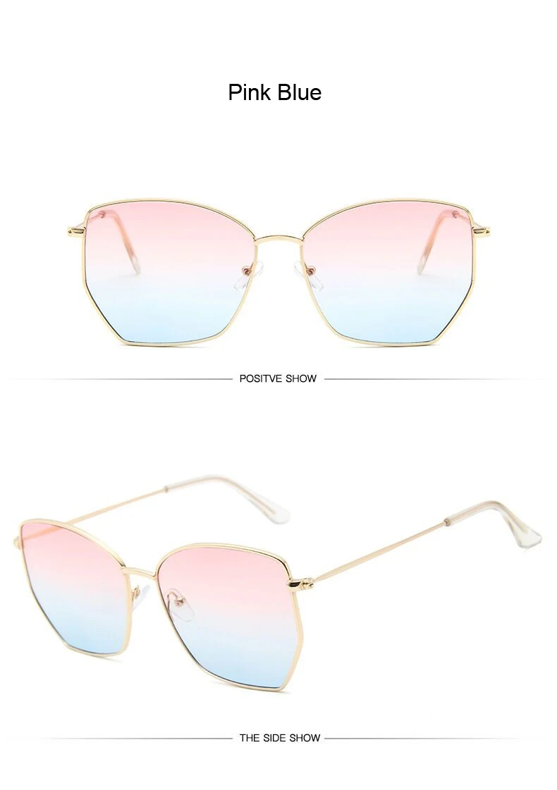 Women Cat Eye Sunglasses Cute Sexy Brand Designer Summer Retro Oversized Frame Black Yellow Cateye Sun Glasses Female