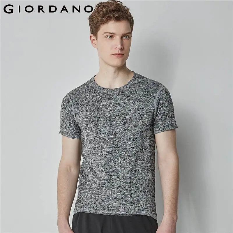 Футболка Giordano Мужская бесшовная с коротким рукавом и круглым вырезом|Мужские