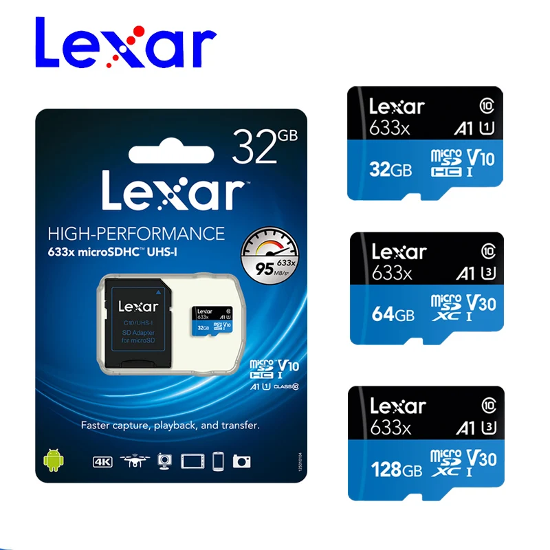 Lexar 512 Гб картой micro sd объемом 16 оперативной памяти 32 встроенной 64 ГБ 128 256 SDXC/SDHC флэш