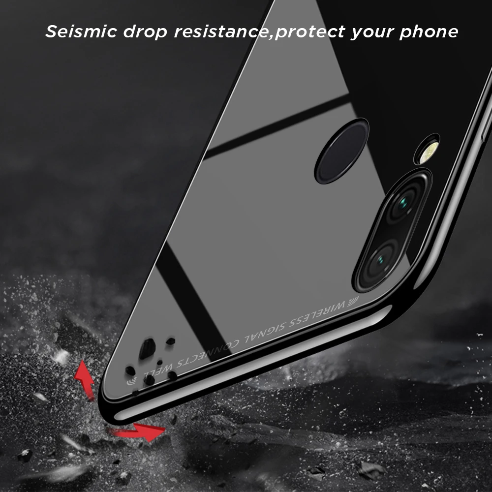 Чехол для Xiaomi Redmi Note 7 Pro роскошный чехол из закаленного стекла ударопрочный