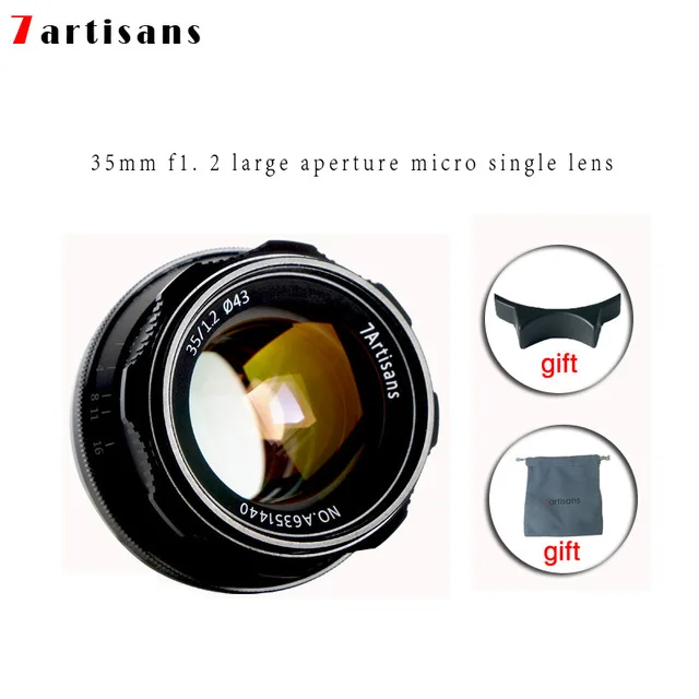 Объектив для объектива Canon Fujifilm 7artisans 35 мм F1.2 Prime объектив Sony E mount APS C ручной