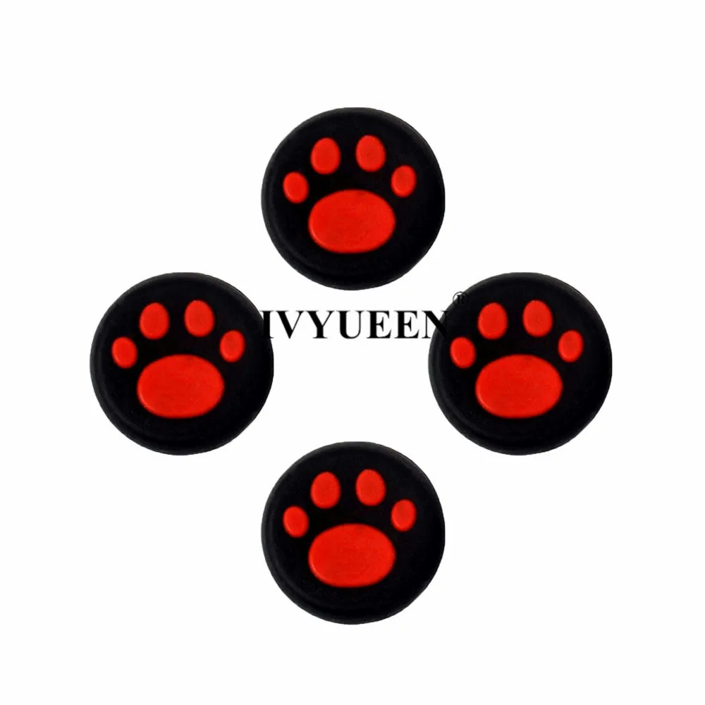 4 Red IVYUEEN, 4 шт., силиконовые аналоговые ручки с когтями для большого пальца, для shand Switch PRO, ручка контроллера, колпачки для NS PRO, джойстик, ручка, крышка - Цвет: 4 Red