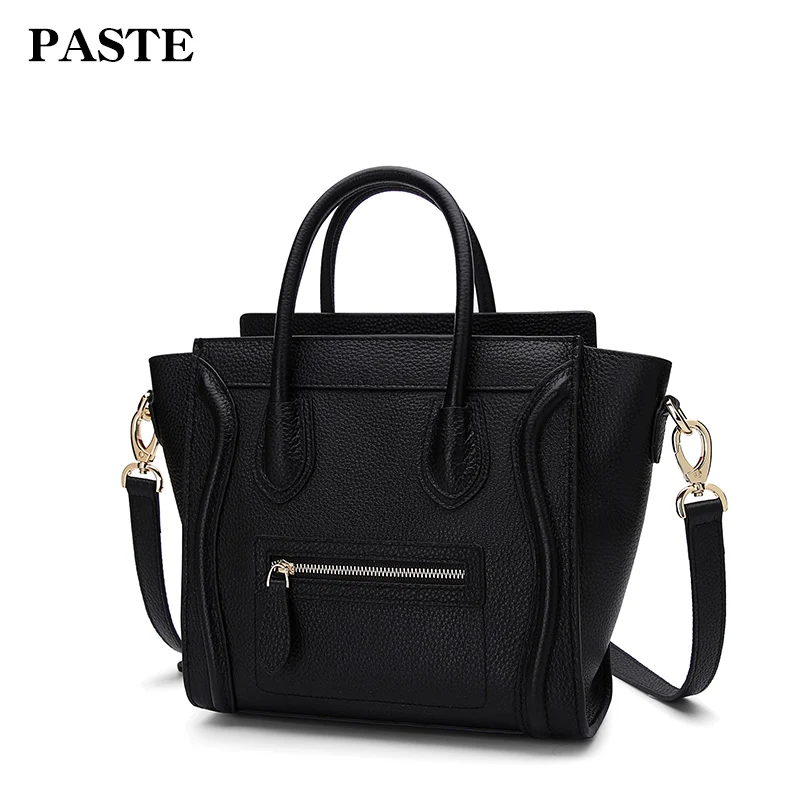 PASTE leather shoulder bag fashion Designer female wings smiley cowskiin head Messenger 7P1118 Black | Багаж и сумки
