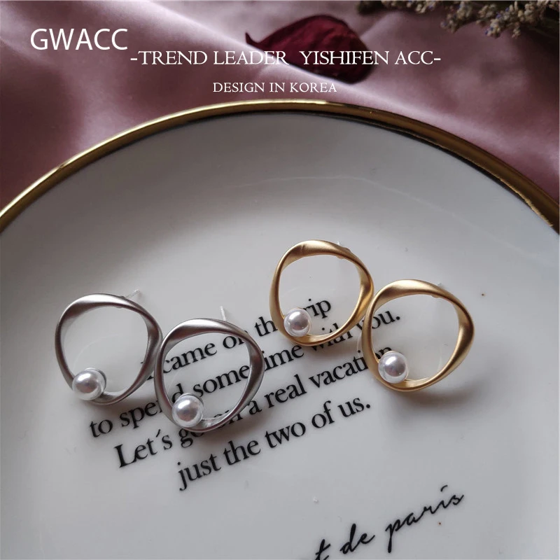 Женские винтажные серьги GWACC золотистого и серебристого цветов с неровным