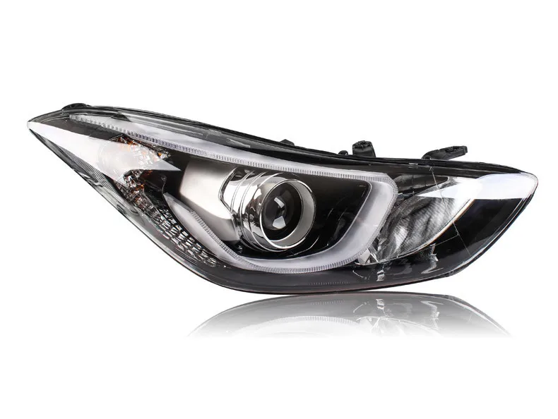 Автомобильный Стайлинг головная лампа для фары для автомобиля Hyundai Elantra angel eyes 2012- для Elantra головная лампа Биксеноновая линза Hi Low Beam h7