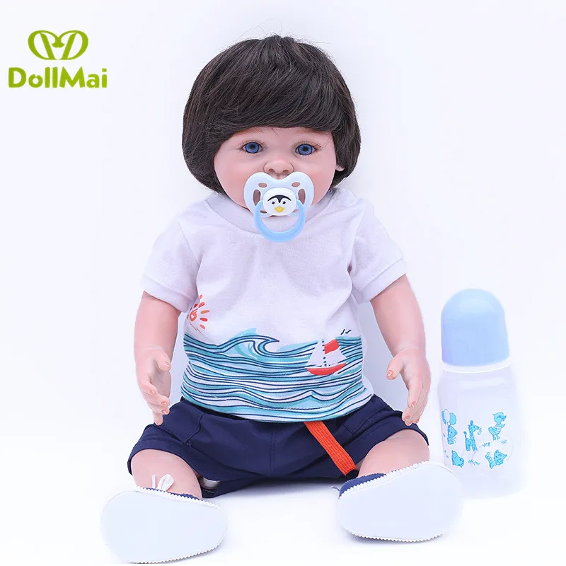 Bebes reborn настоящие Полные Силиконовые куклы Малыши-мальчики 43 см Новорожденный