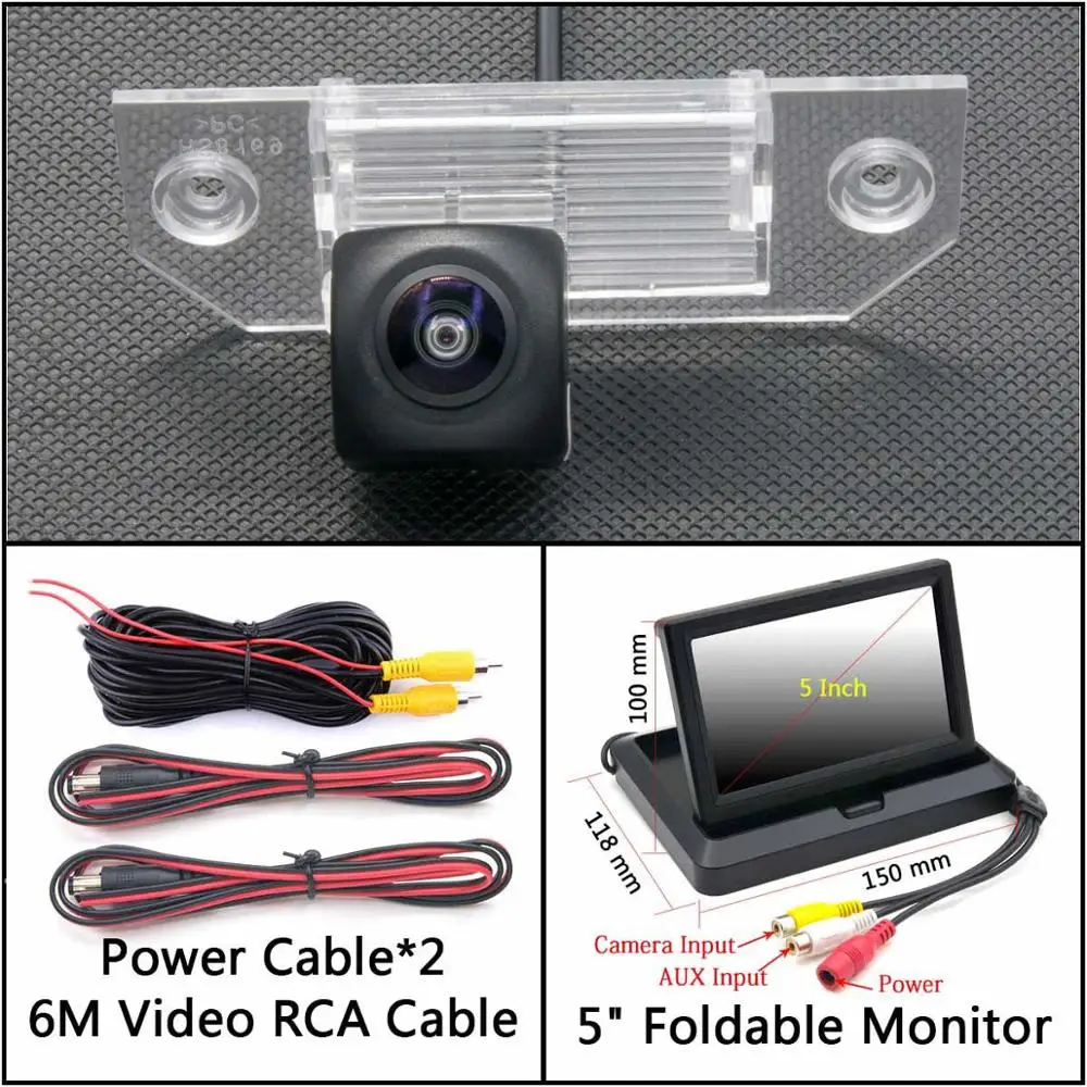 Cam N 5 inch Fold 175 градусов HD камера заднего вида для Ford Mondeo 2000-2007 Focus 2 MK2 Sedan Fiesta автомобильный парковочный монитор ночного видения - Название цвета: Cam N 5 inch Fold