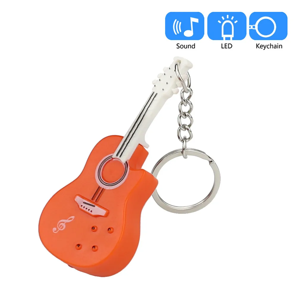 Милый мультяшный Кулон гитара брелок со светодиодной подсветкой и звуковым