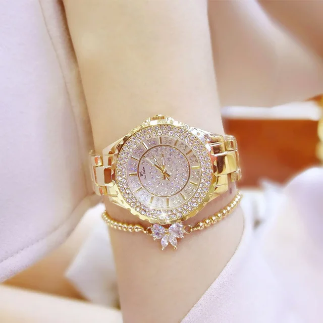 Золотые часы со стразами женские кварцевые дамские лидирующие брендовые
