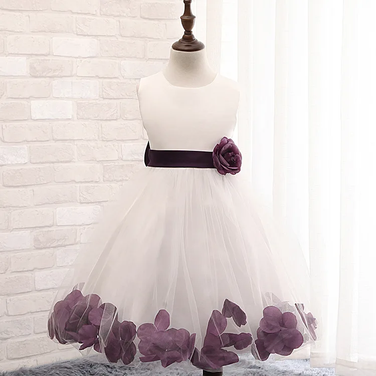 7 Colors LSKD004 High Quality Big Bow knot Girls Flower Dress Princess Party 2016 Brand New Spring Summer Baby girls dress | Детская