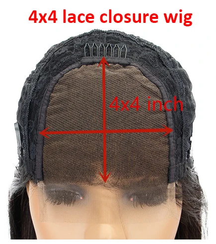 4x4 Lace Closure Wig Прямые парики из натуральных волос на кружеве для черных женщин 360 кружевных фронтальных париков предварительно сорванные бразильские волосы remy 4x4 - Цвет волос: 4x4 Lace Closure Wig