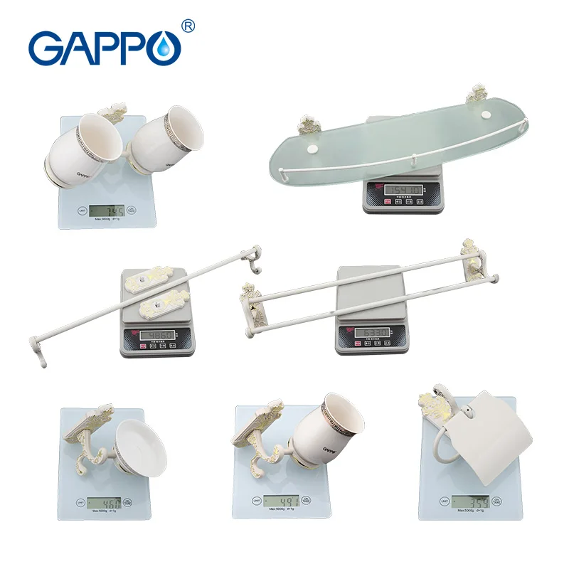 Gappo 7 шт./компл. наборы для ванной мыльница Бумага держатель Полотенца бар двойной Зубная щётка держатель Стекло полка Ванная комната AccessoriesG35T7