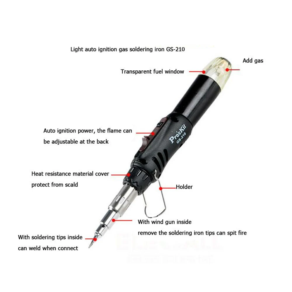 Pro'sKit GS-210 свет авто газ для зажигания паяльник Факел для PCB Материнская плата, Пайка Ремонт сварочное оборудование инструменты