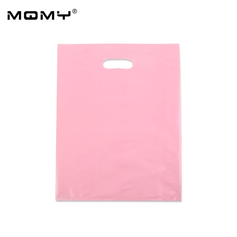 Pink 45x55 см Pe упаковка шоппинг персонализированная одежда подарок дизайн переноски футболка упаковка биоразлагаемая логотип пластиковый пакет - Цвет: Pink