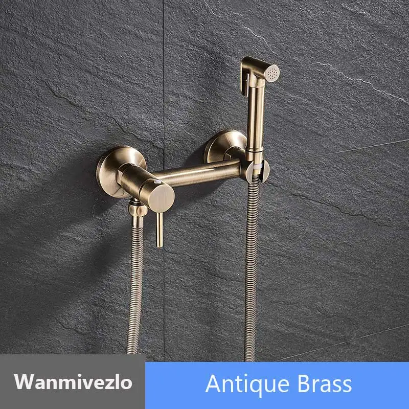 Antique Bronze Античный бронзовый смеситель для биде смеситель для душа латунный гигиенический Душ спрей Аэрограф кран горячая холодная кран смеситель для унитаза спрей для биде душ - Цвет: Antique Bronze