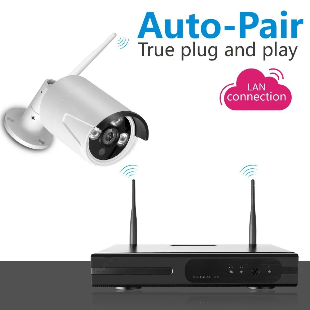 4CH 4MP WI FI Системы Беспроводной H.265 NVR 4 шт. 1440P IR уличная P2P IP камера видеонаблюдения