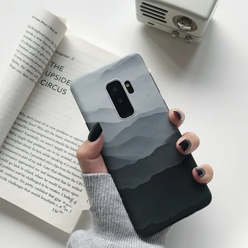 Бежевый DCHZIUAN чехол для samsung Galaxy S8 S8plus S10 S9 Note 10 Plus NOTE 9 8 чехол для телефона Горный пейзаж роскошный мягкий чехол Fundas - Цвет: Бежевый