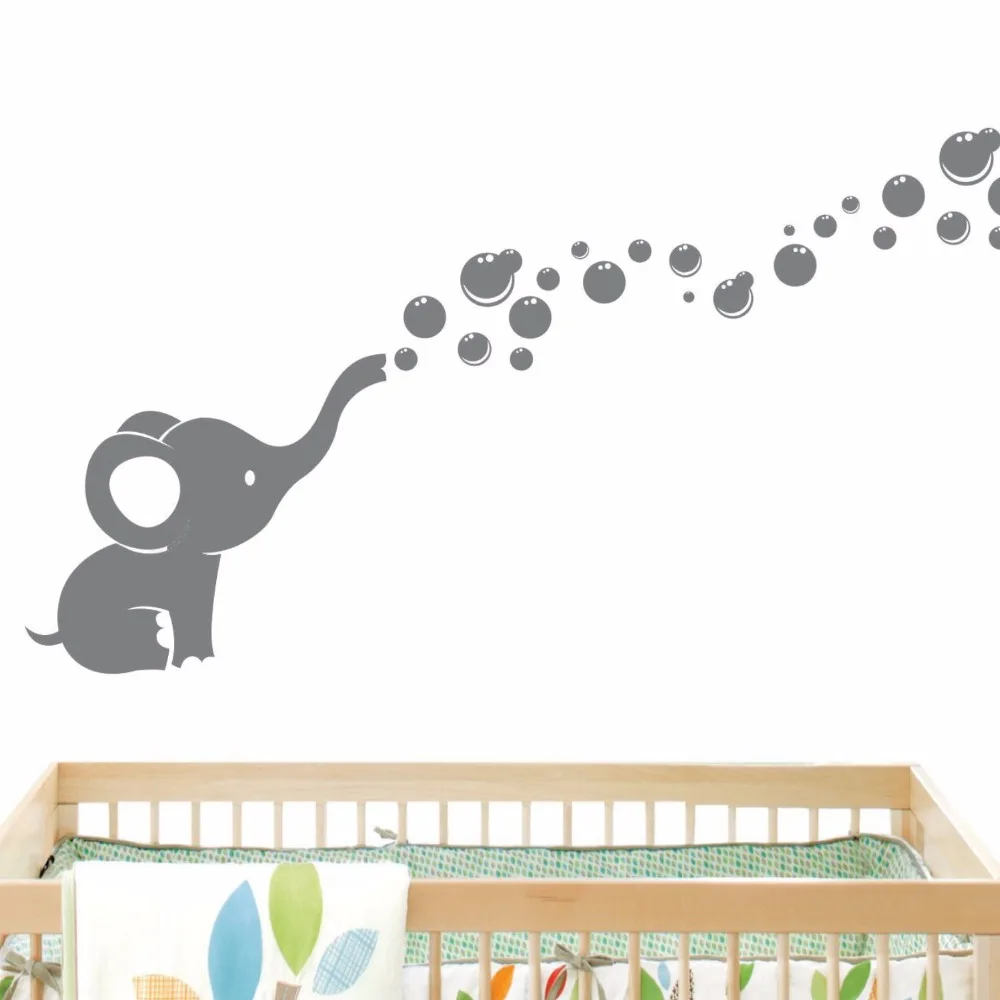 Слон пузырьки детские настенные виниловые Декорации для детской комнаты 69 см x 1270