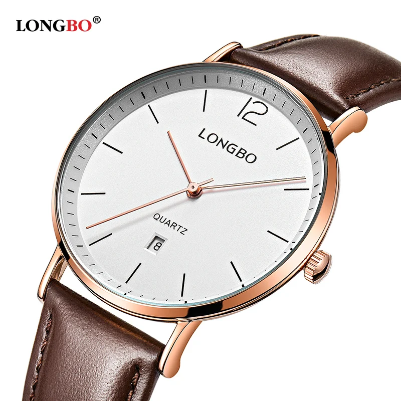 Простые парные часы для мужчин и женщин Классический ремешок из натуральной кожи